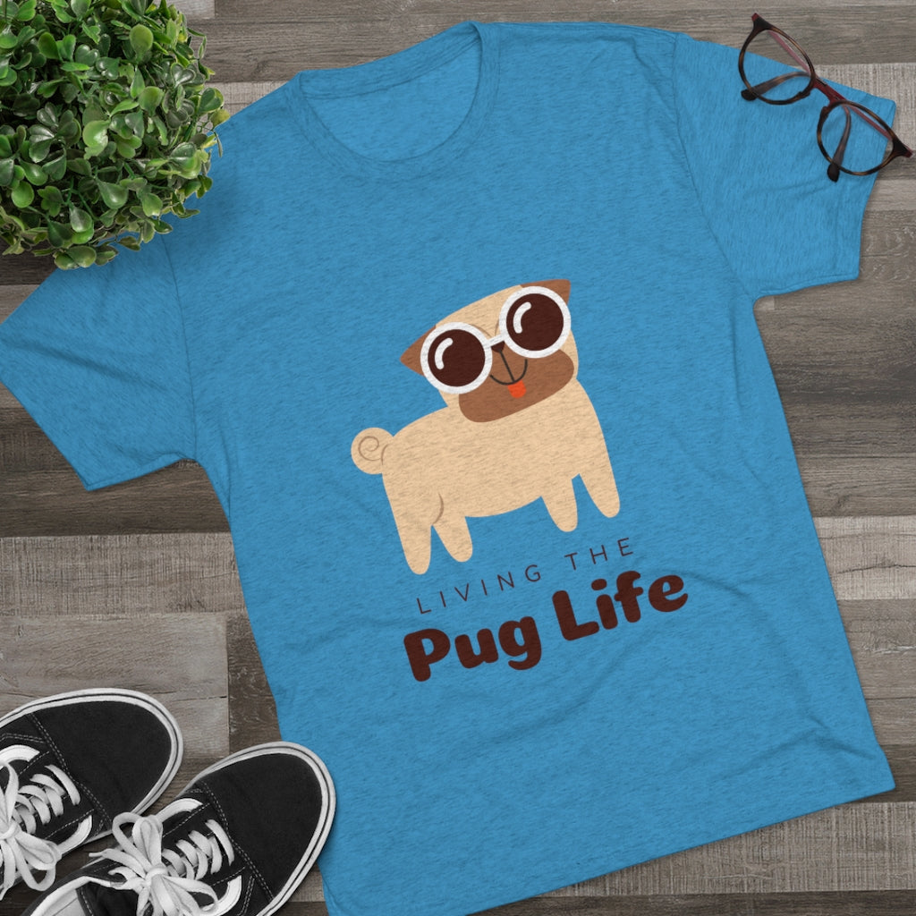 Living The Pug Life | Men's Tri-Blend Crew Tee