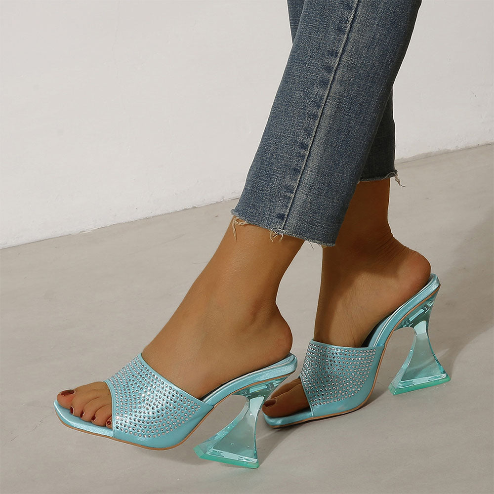 Women's Zircons | Transparent Chunky Heel