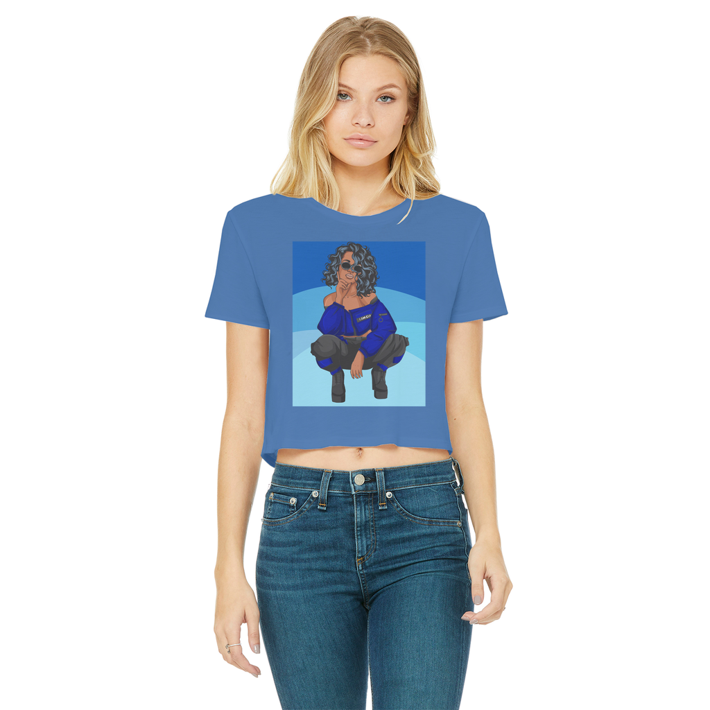 Bluu Classic | Women's Cropped Raw Edge T-Shirt