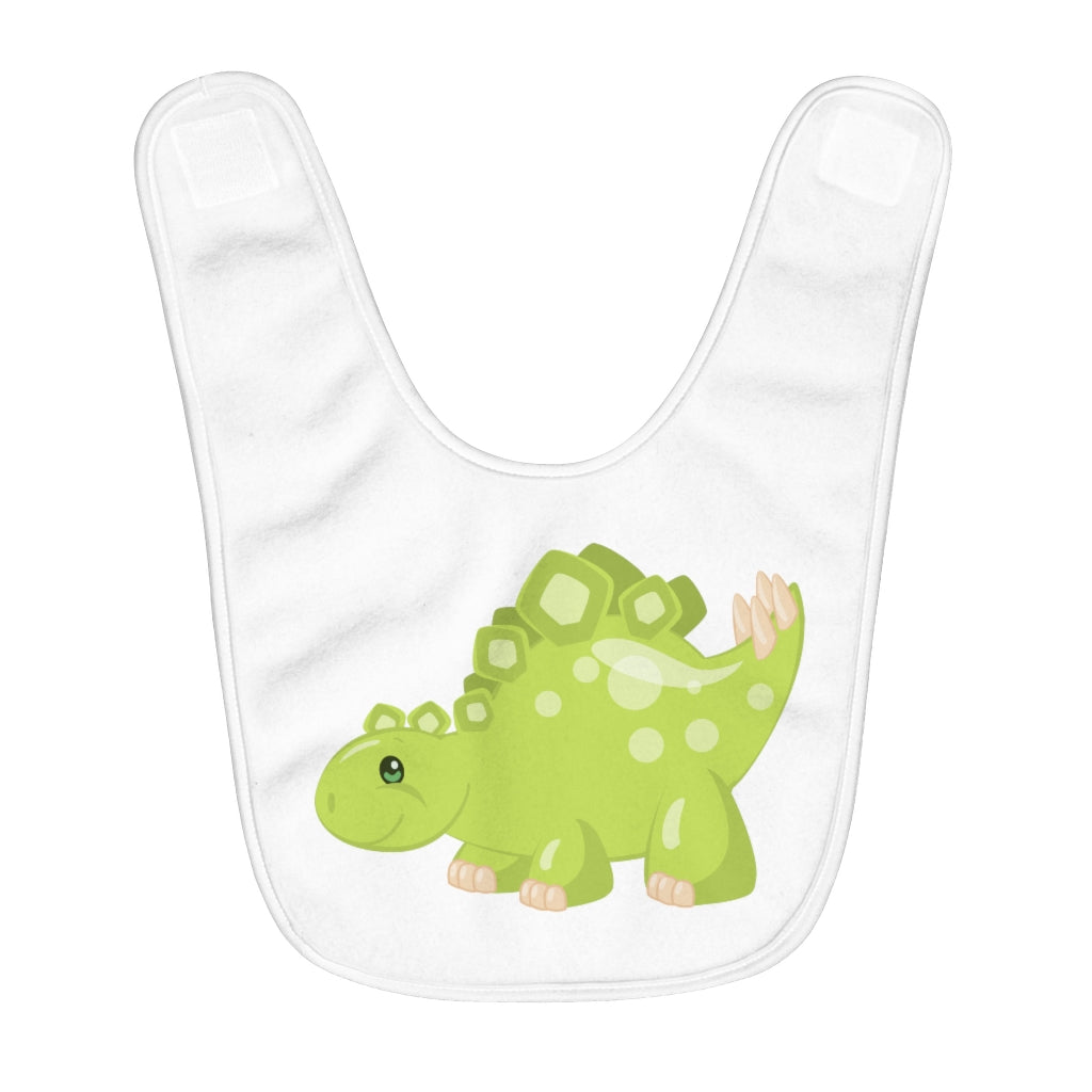 Green Dinosaur | Fleece Baby Bib