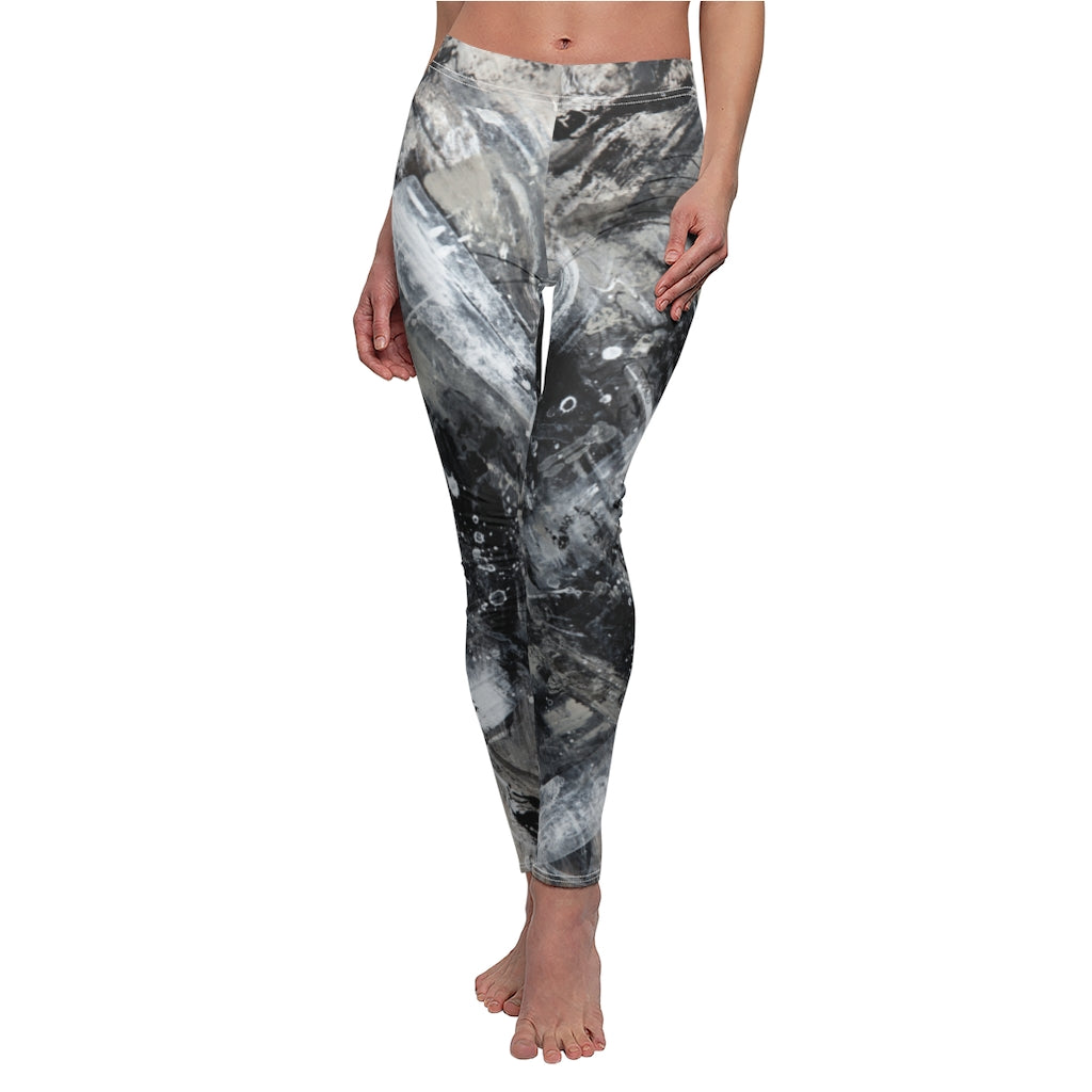 Black/White | Women's Casual Leggings