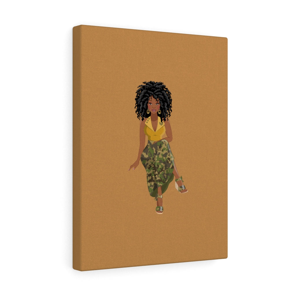 Woman in Camo | Canvas Wall Art