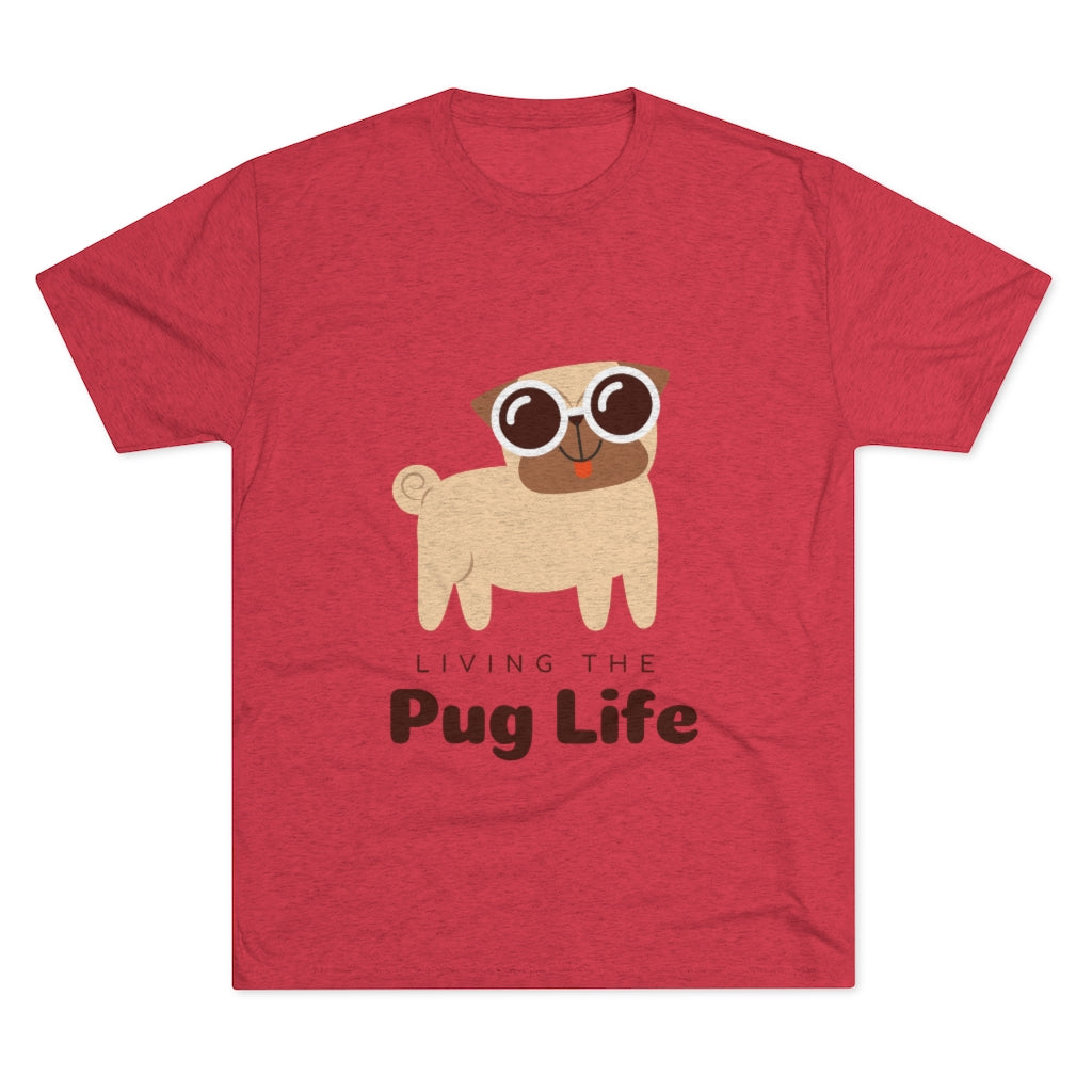 Living The Pug Life | Men's Tri-Blend Crew Tee