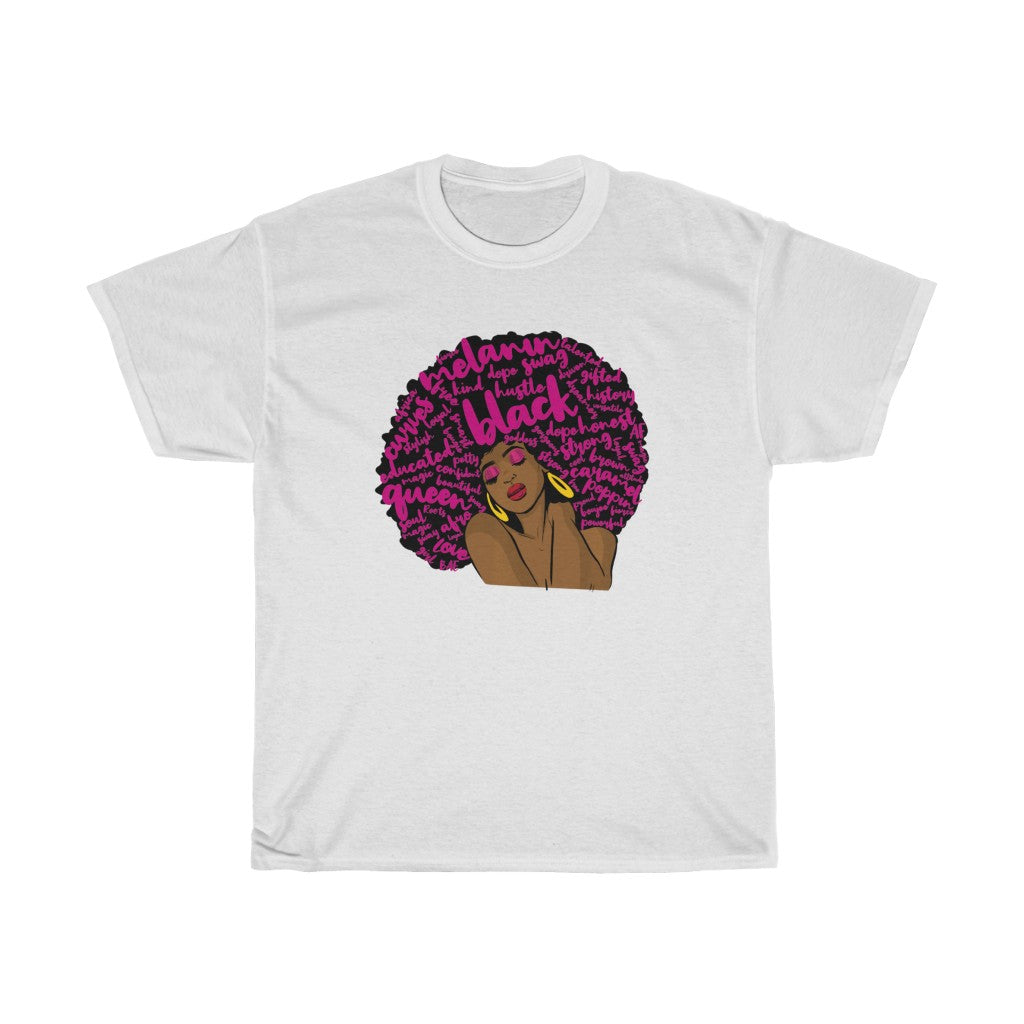 Black and Purple Afro | Women's Heavy Cotton Tee