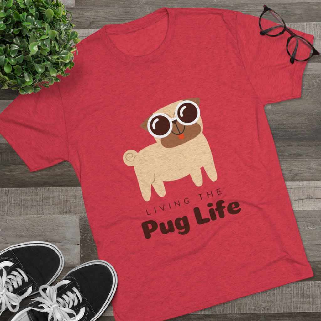 Living The Pug Life | Men's Tri-Blend Crew Tee