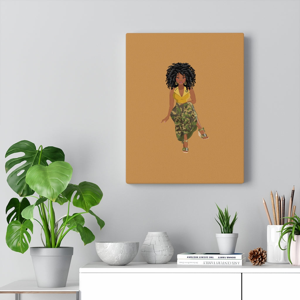 Woman in Camo | Canvas Wall Art