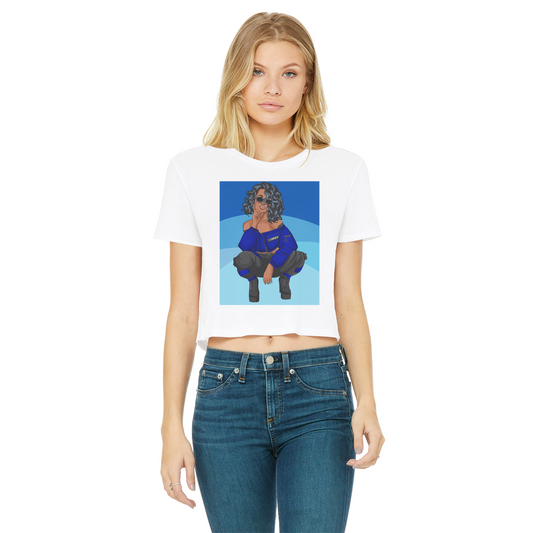 Bluu Classic | Women's Cropped Raw Edge T-Shirt