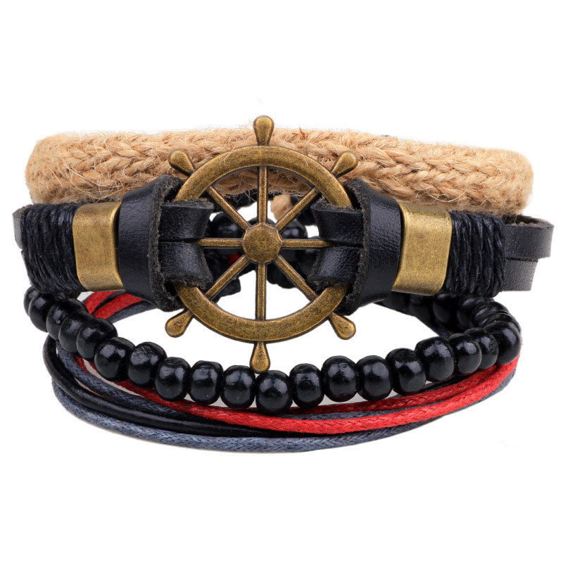 Men's Wooden Bead | Boat Rudder Bracelet