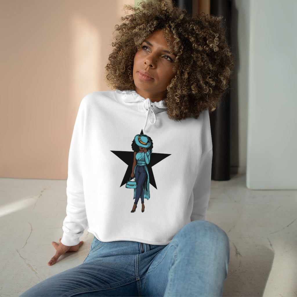 Blue Lady | Crop Hoodie