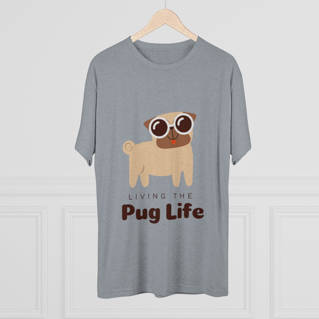 Living The Pug Life | Men's Tri-Blend Crew Tee