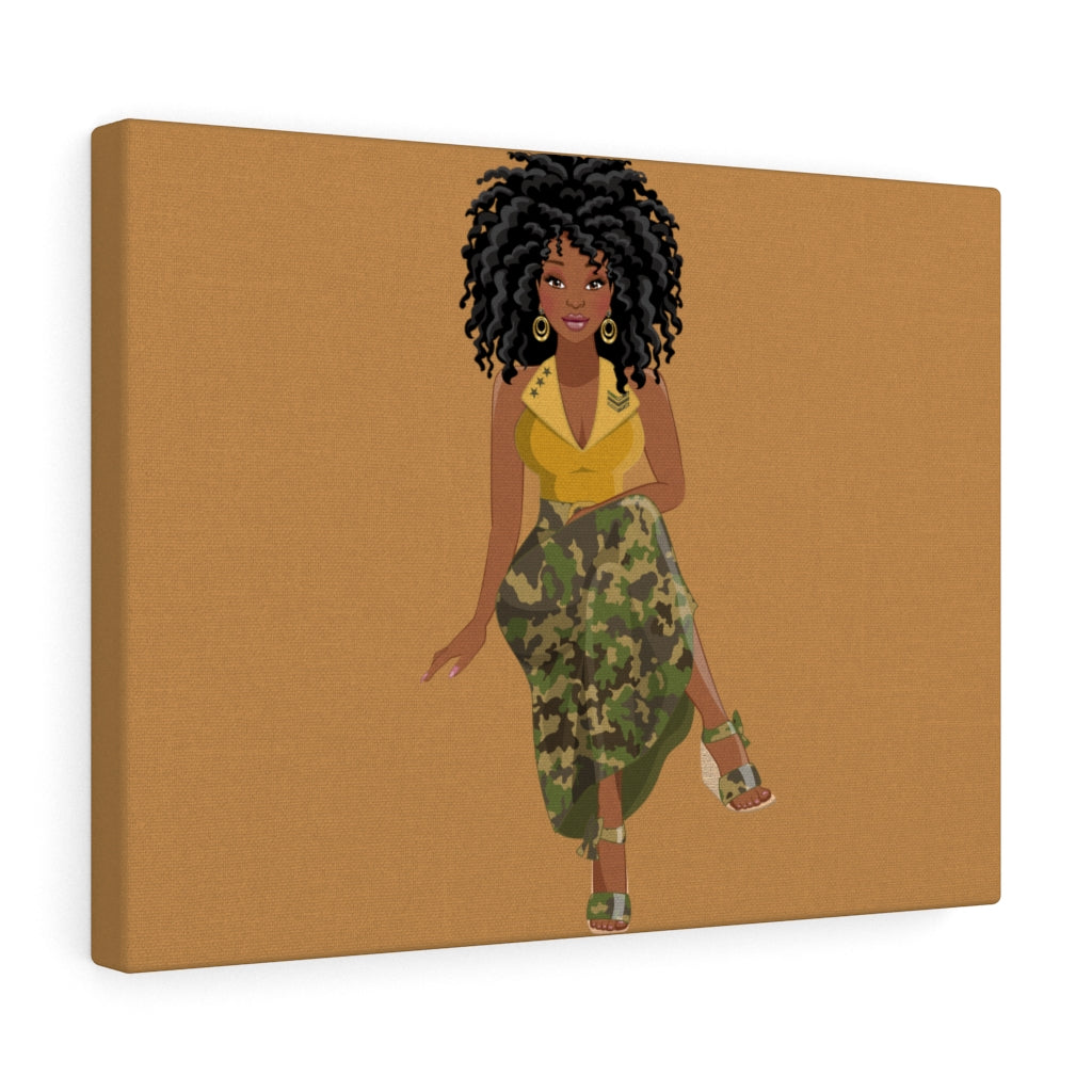 Woman in Camo | Canvas Wall Art