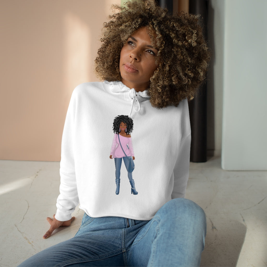 Woman in Pink | Crop Hoodie