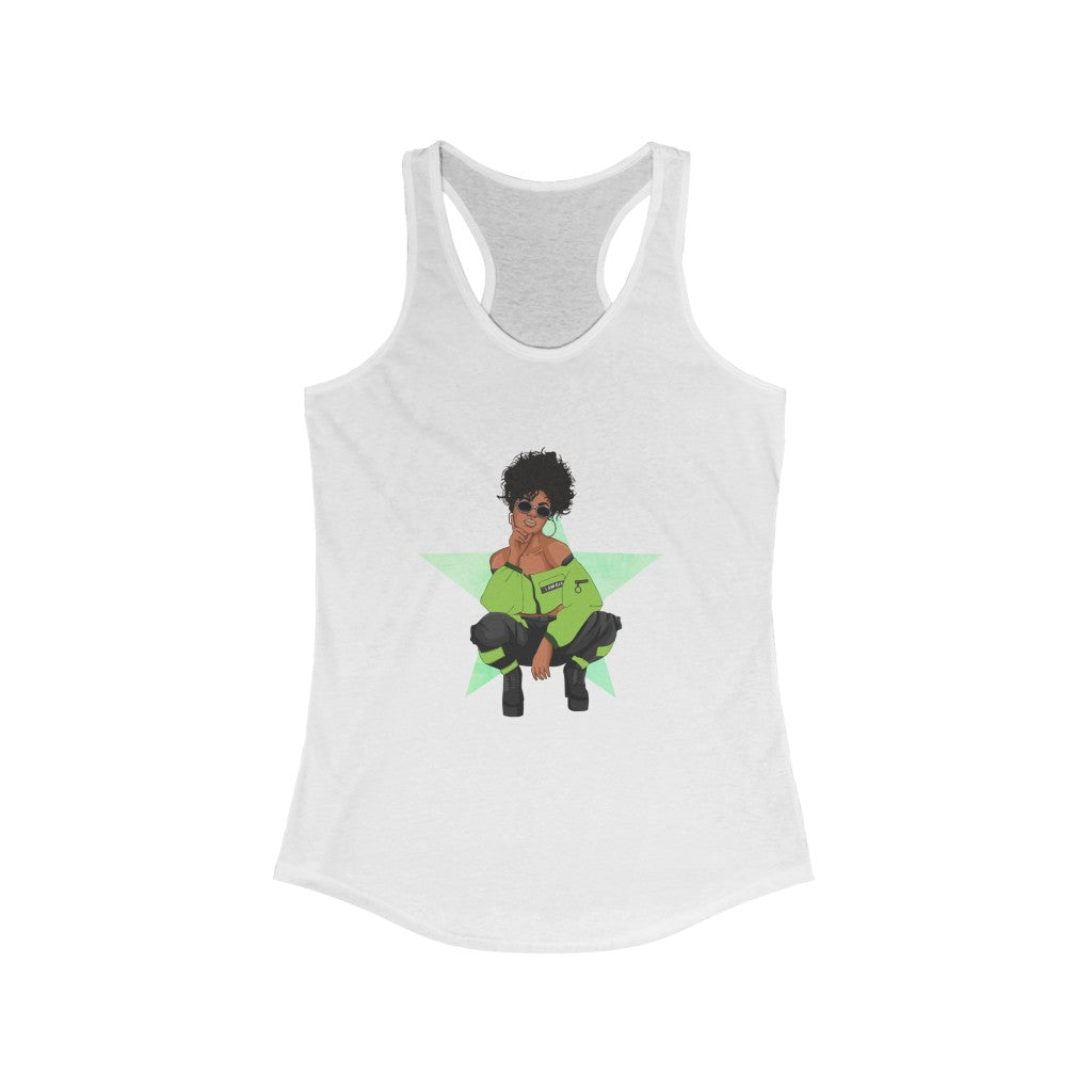 Green Star | Women's Racer-back Tank