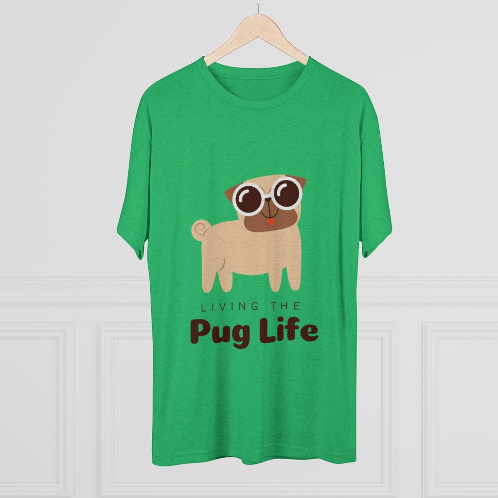 Living The Pug Life | Men's Tri-Blend Crew Tee