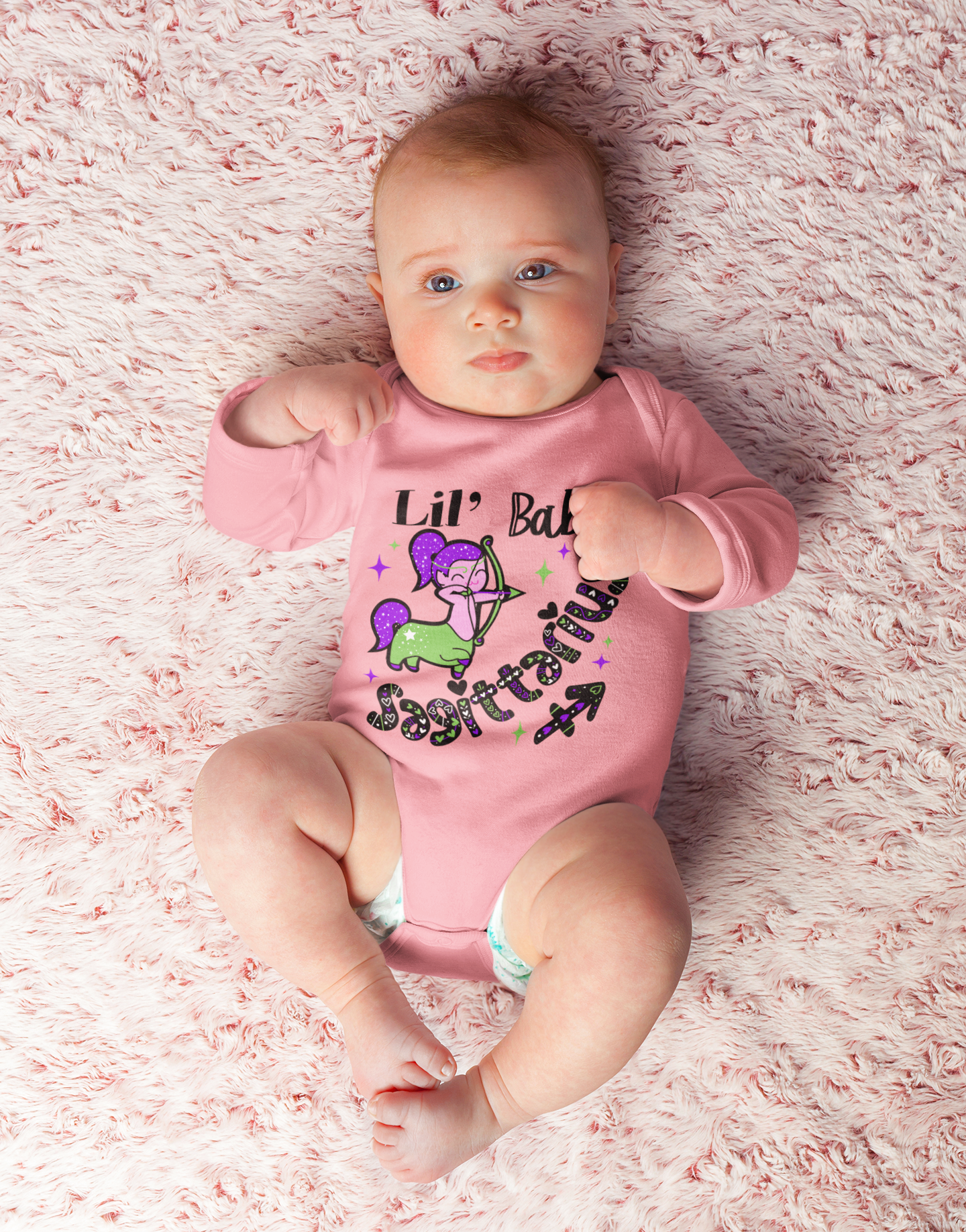 Baby Girl Sagittarius | Infant Long Sleeve Bodysuit