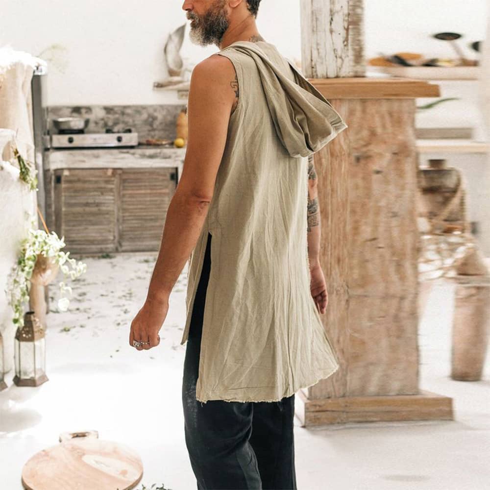 Men's Linen | Sleeveless Hoodie