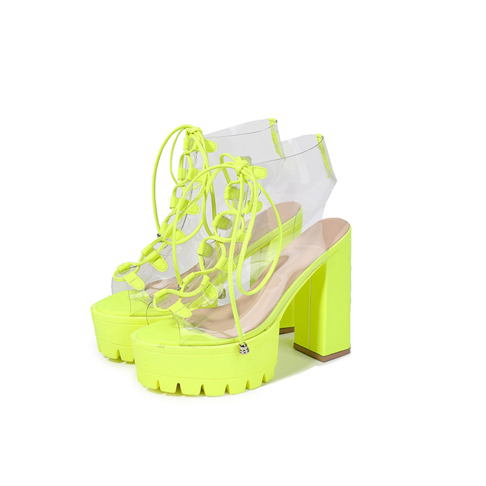 Women's | Clear Chunky High Heels