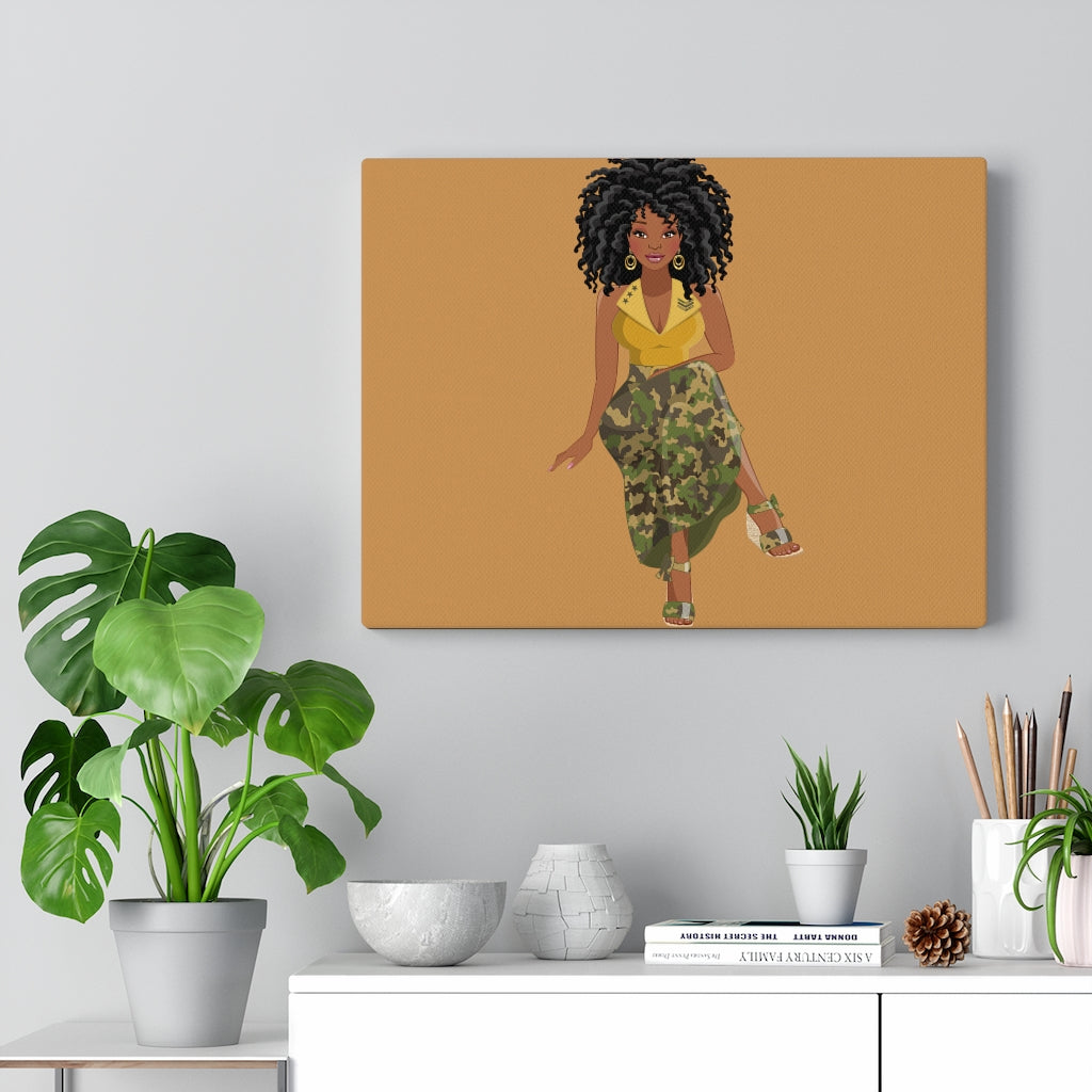 Woman in Camo | Canvas Wall Art