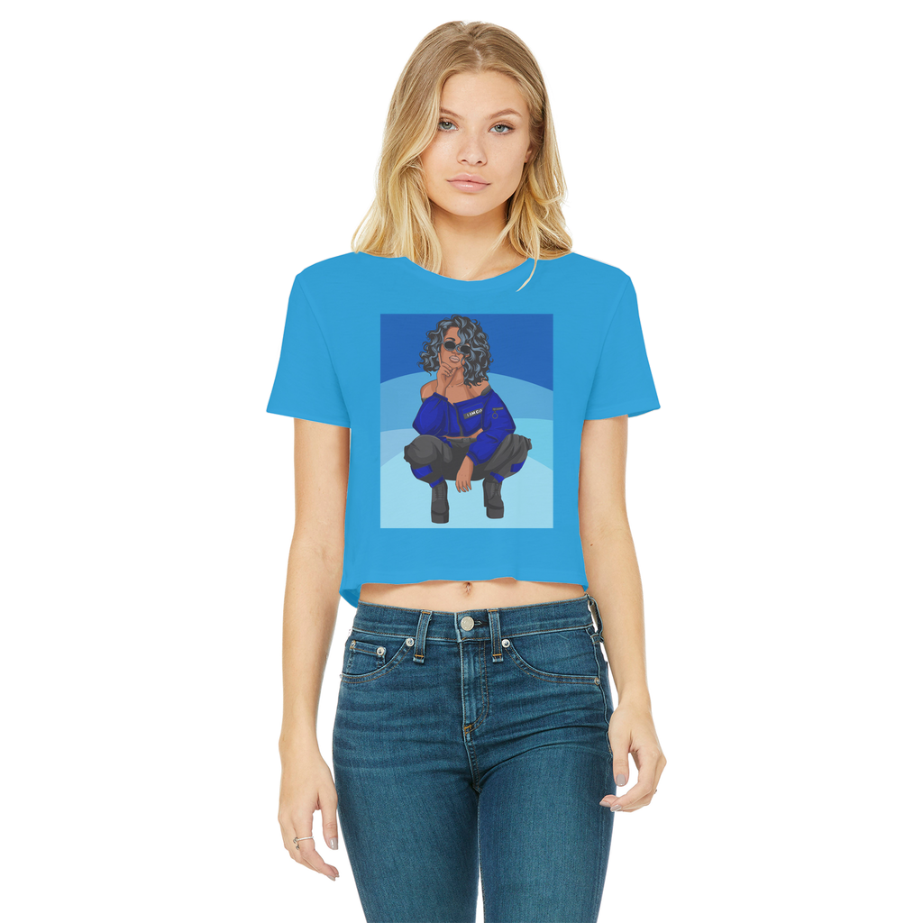 Bluu Classic | Women's Cropped Raw Edge T-Shirt