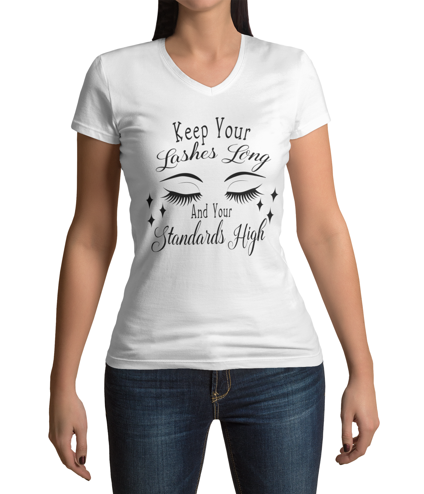 Lashes |  Women's Short Sleeve V-Neck Tee