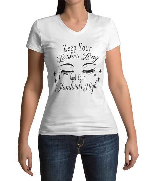 Lashes |  Women's Short Sleeve V-Neck Tee