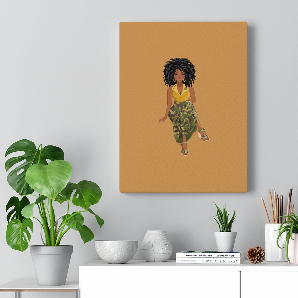 Woman in Camo | Canvas Wall Art