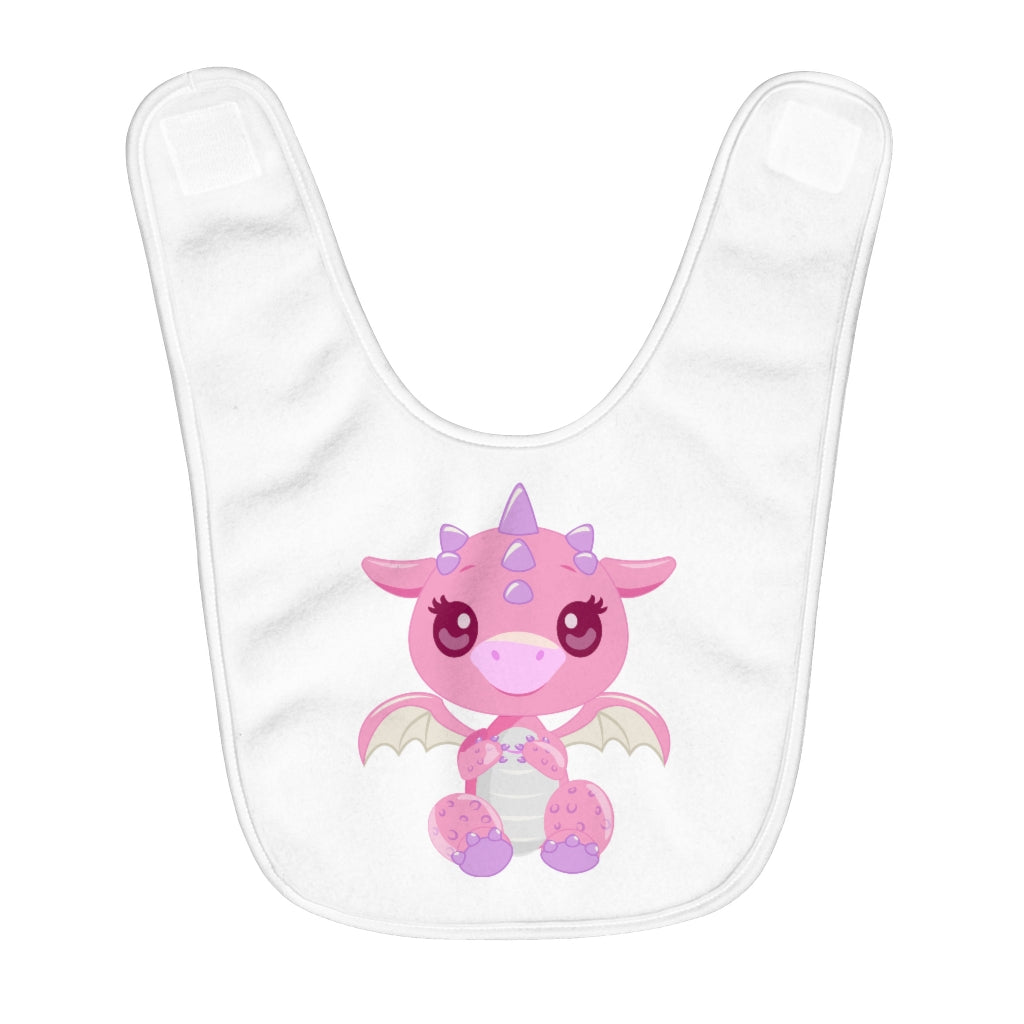 Pink Dragon | Fleece Baby Bib