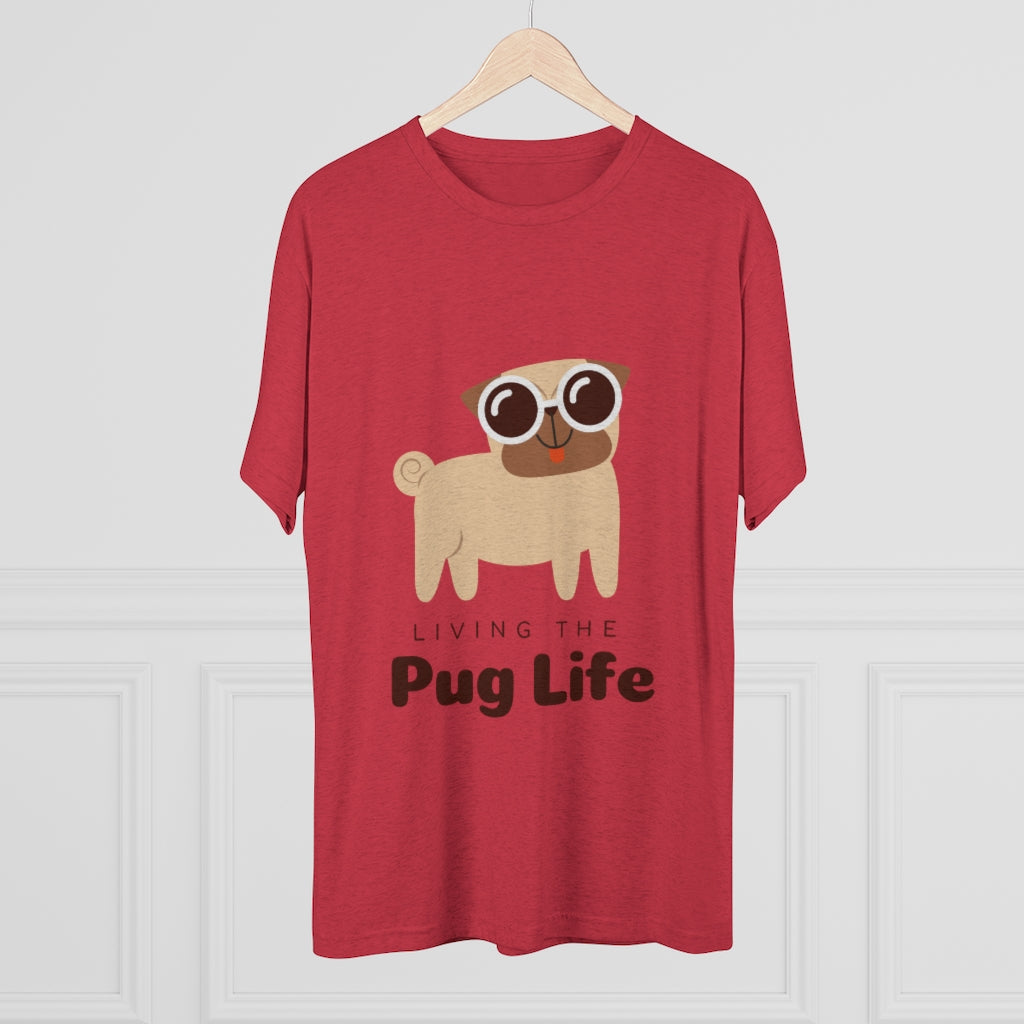 Living The Pug Life | Men's Tri-Blend Crew Tee