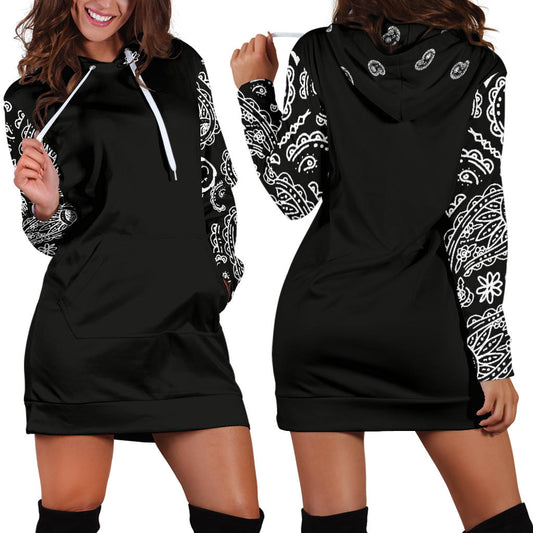 Fun Black Bandana | Hoodie Dress