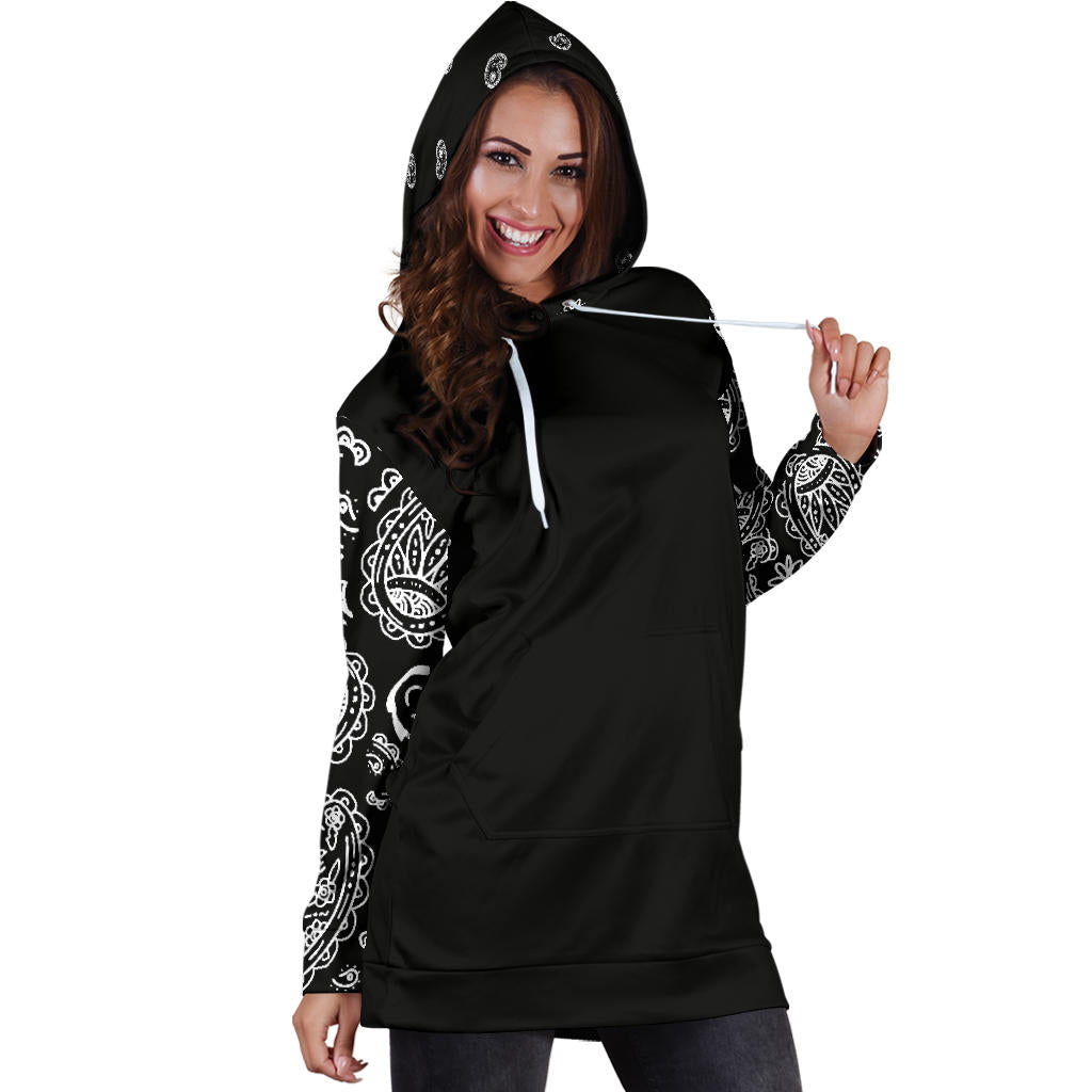 Fun Black Bandana | Hoodie Dress